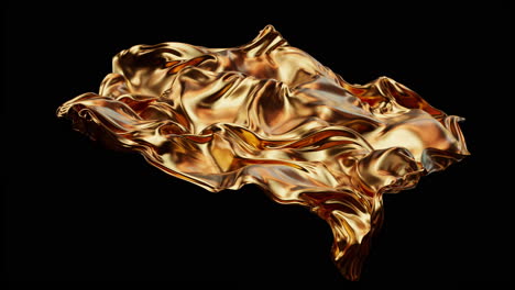 floating golden silk curls against a black background