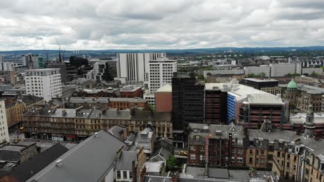 Vista-Aérea-De-La-Ciudad-De-Glasgow-Desde-Arriba,-Escocia,-Reino-Unido