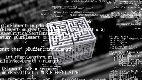 animación del procesamiento de datos por computadora sobre el laberinto