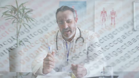 animación de cartas sobre un médico masculino biracial