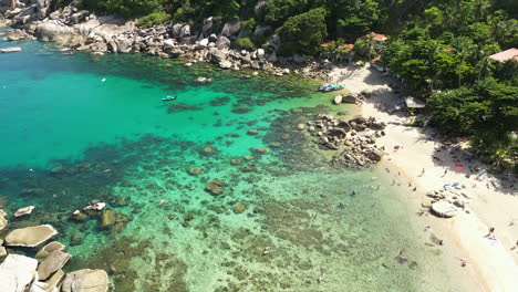 aerial near tanote bay, ko tao island, thailand