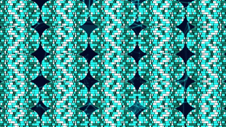 Animation of moving shapes on black background