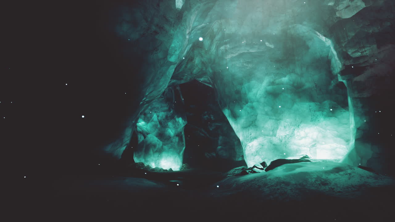 Mysterious Green Ice Cave