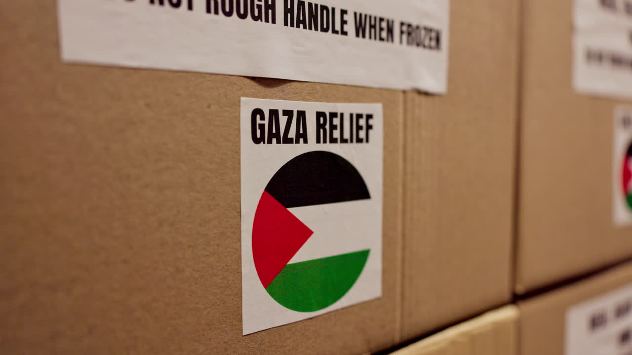 Boxes of Gaza Relief Aid