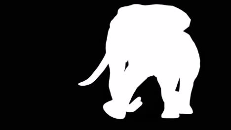 an elephant running on black background with alpha channel included at the end of the video, 3d animation, perspective view, animated animals, seamless loop animation