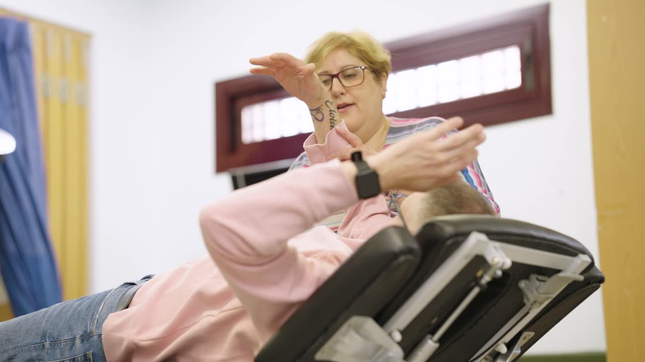 Chiropractor treating a patient