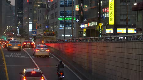 night time traffic in south korea