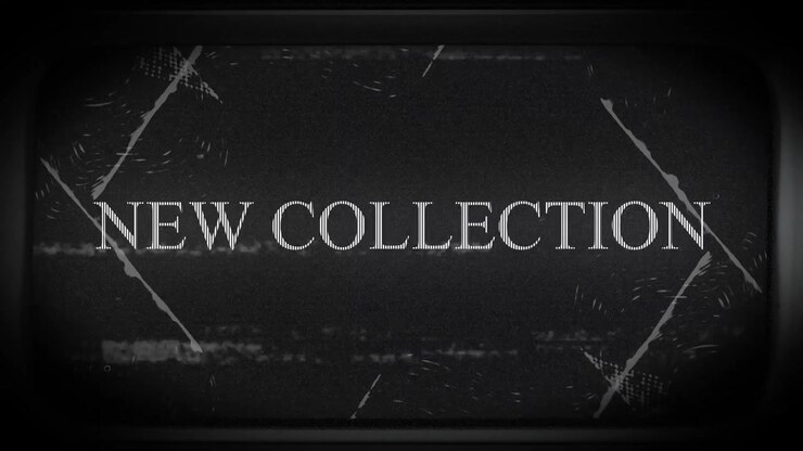 Animation of new season text in white letters on black background and white distortion