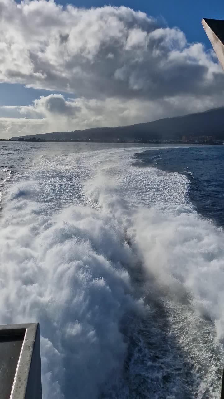 Wake of a Boat on the Sea