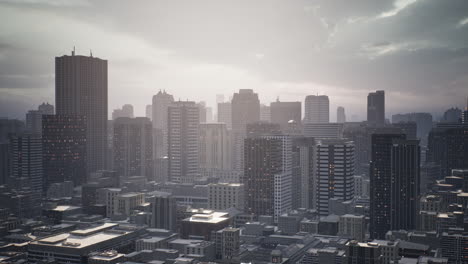 skyline-aerial-view-at-sunset-with-skyscrapers