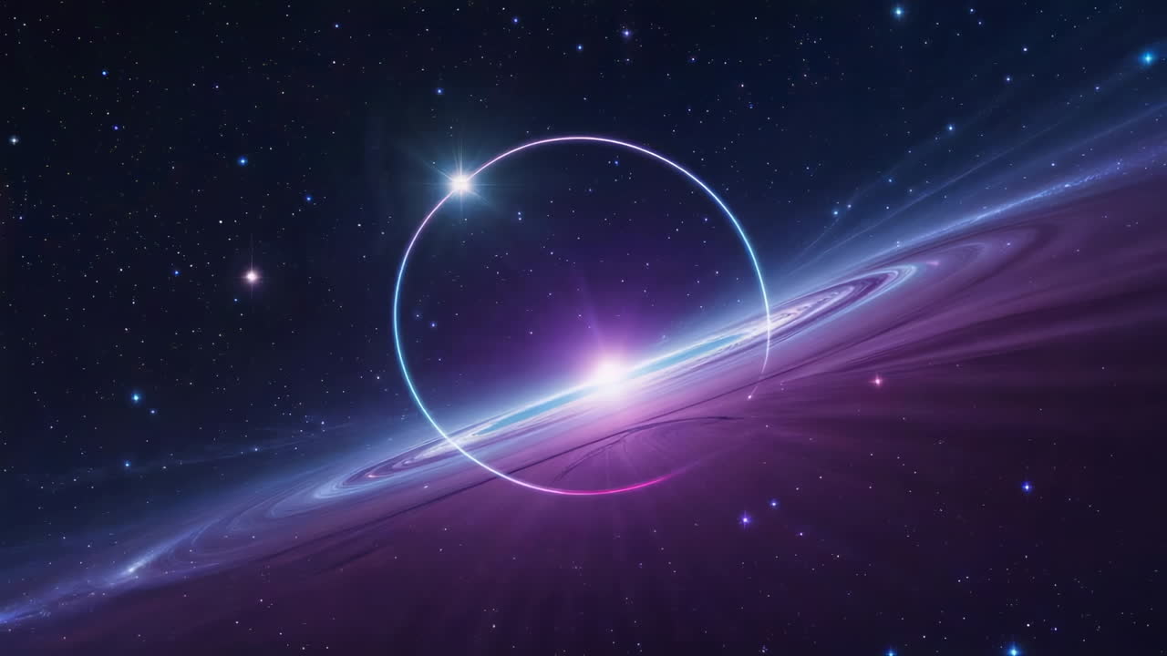 Cosmic Phenomenon with a Glowing Ring in Deep Space