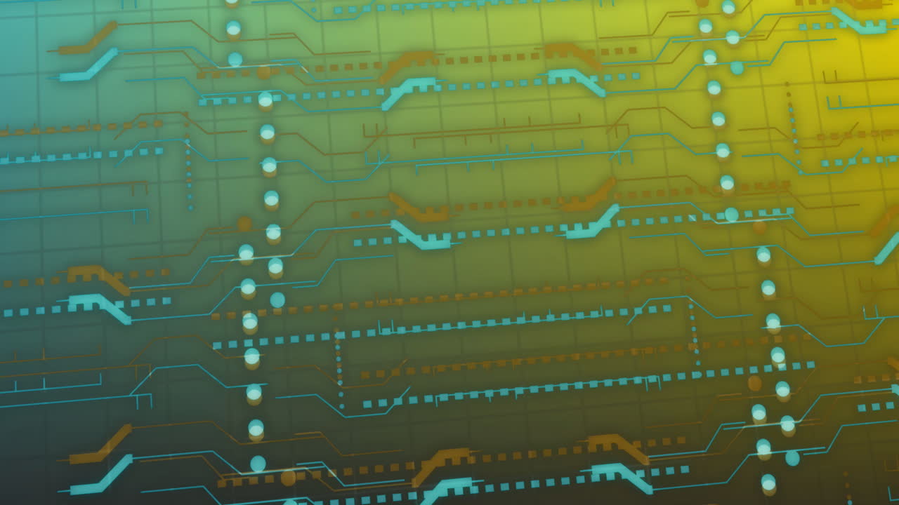 animación de conexiones y procesamiento de datos a través de placas de circuitos