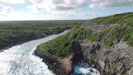 porte d'enfer bay and wild surrounding landscape, guadeloupe