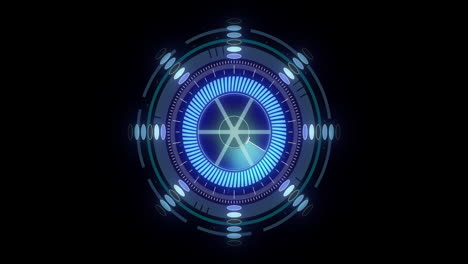 animación de la exploración del alcance sobre un fondo negro
