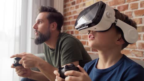 Video-of-father-and-son-during-playing-video-game