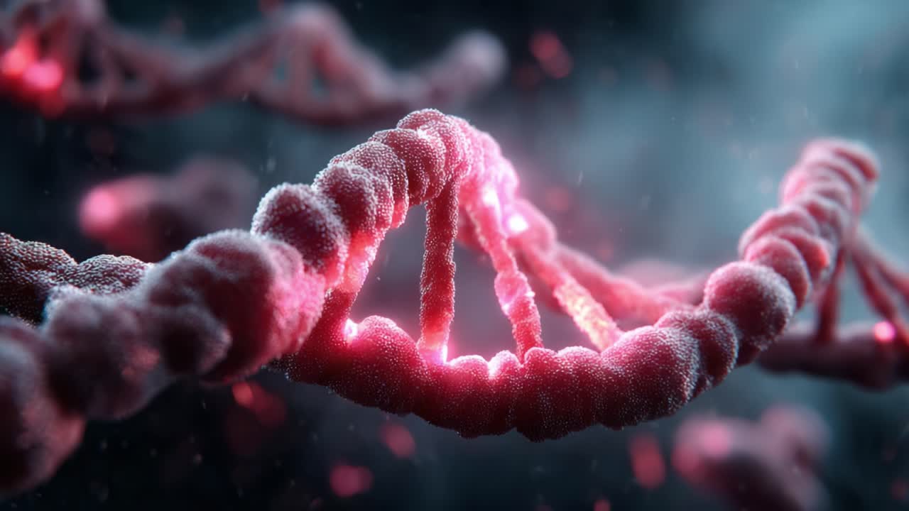 A Stunning Visualization of DNA Structure: Intricately Detailed Double Helix Representing Genetic Material and Molecular Biology with Vibrant Coloration