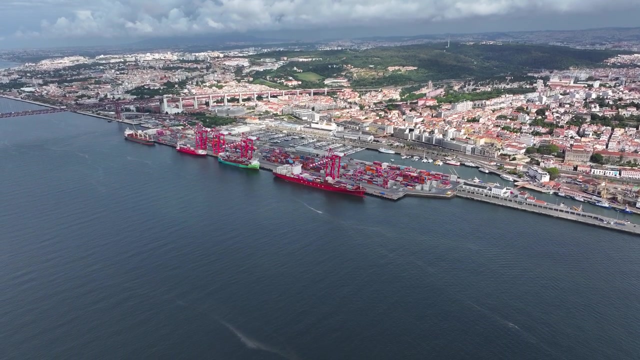 Maestose navi portacontainer arrivano in un vivace porto merci, mostrando l'intricata danza della logistica marittima e del commercio globale. Assisti all'atmosfera frenetica mentre le operazioni di consegna si svolgono.