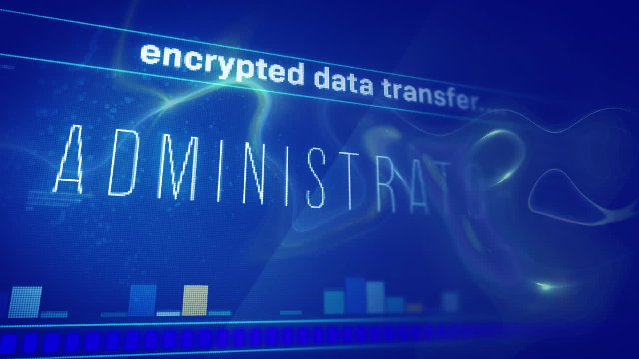 animación del procesamiento de datos sobre fondo azul