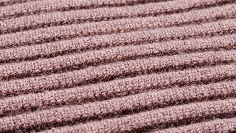 close-up of brown ribbed knit fabric