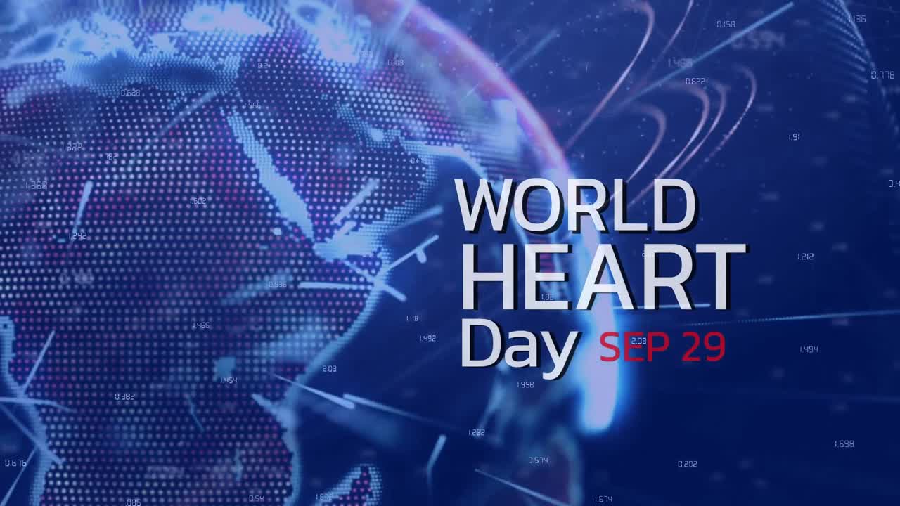 전 세계 심장 날 텍스트의 애니메이션