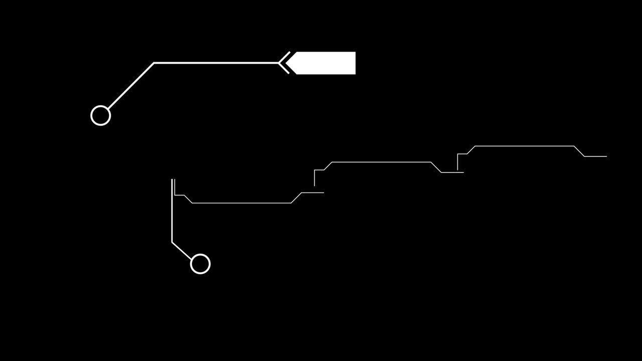 HUD callout elements digital technology motion black and white