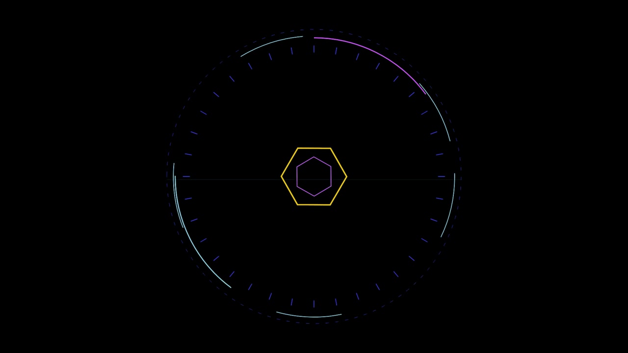 Abstract Digital Hexagon HUD Interface Animation