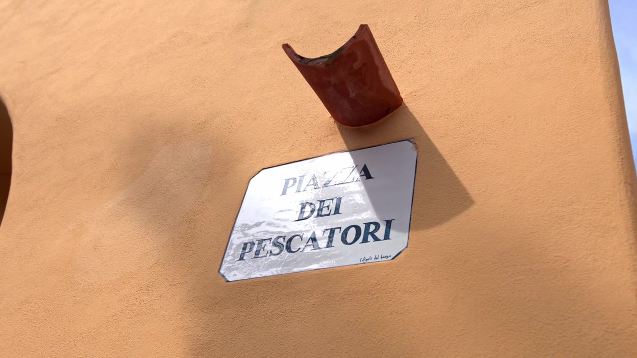 Piazza dei Pescatori Street Sign in Varigotti Italy