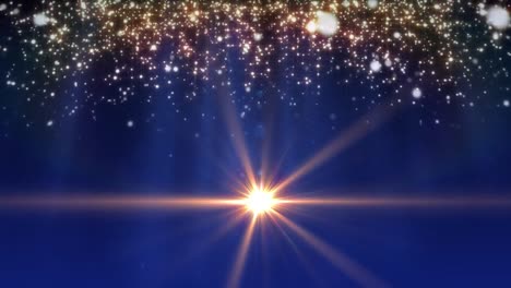 animación de puntos de luz sobre un fondo azul