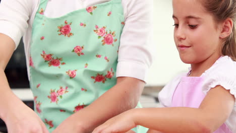 madre y su hija cocinando juntos