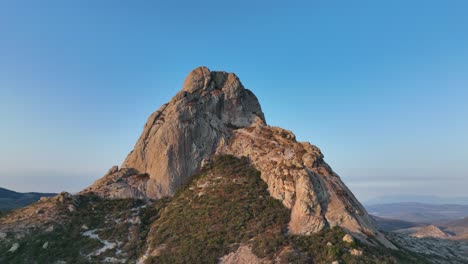 View-of-Peña-de-Bernal,-Queretaro,-Mexico-on-a-sunny-day