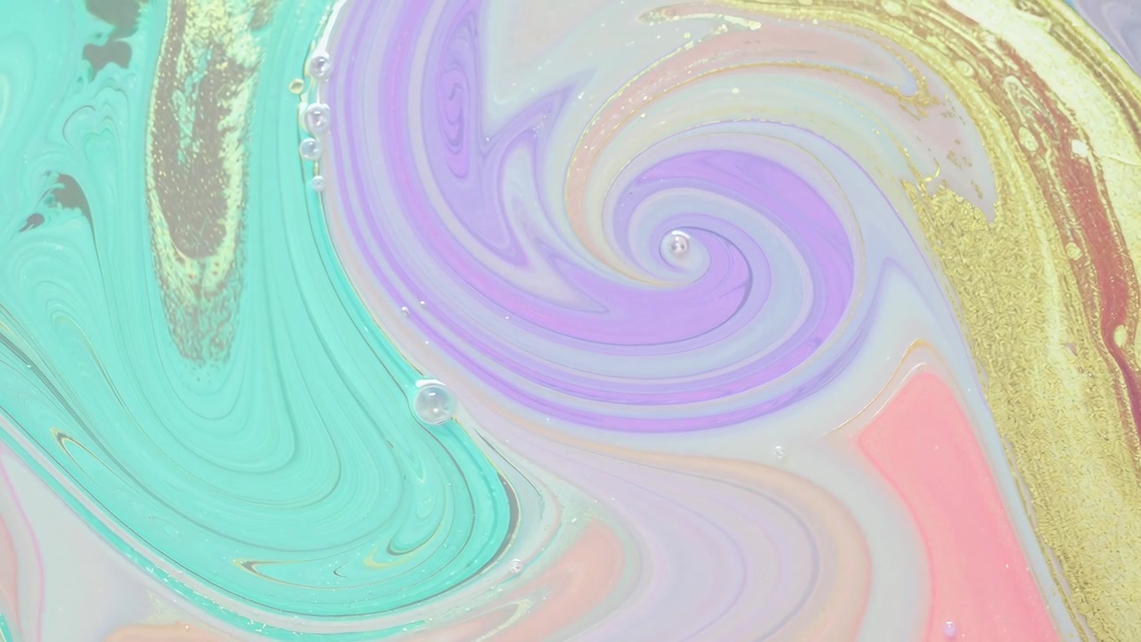 Colori Pastello Vorticosi Astratti con Glitter Dorati