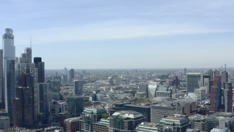 revealing drone shot of the city of london