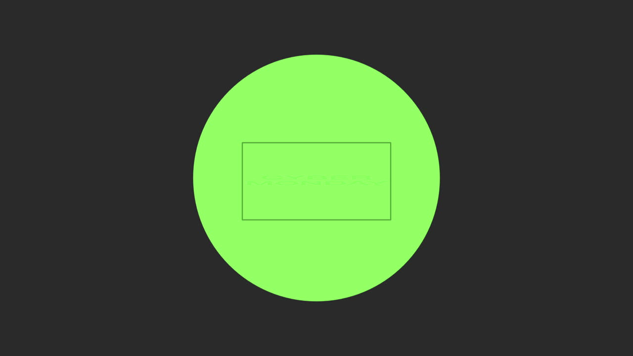 lunes cibernético con círculo verde en degradado moderno negro