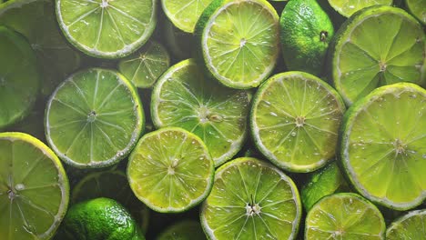 primer plano de limas en rodajas
