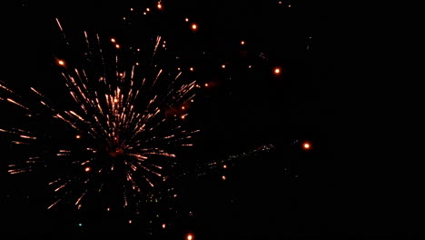 aerial view of colorful fireworks in night sky, celebrating festivity
