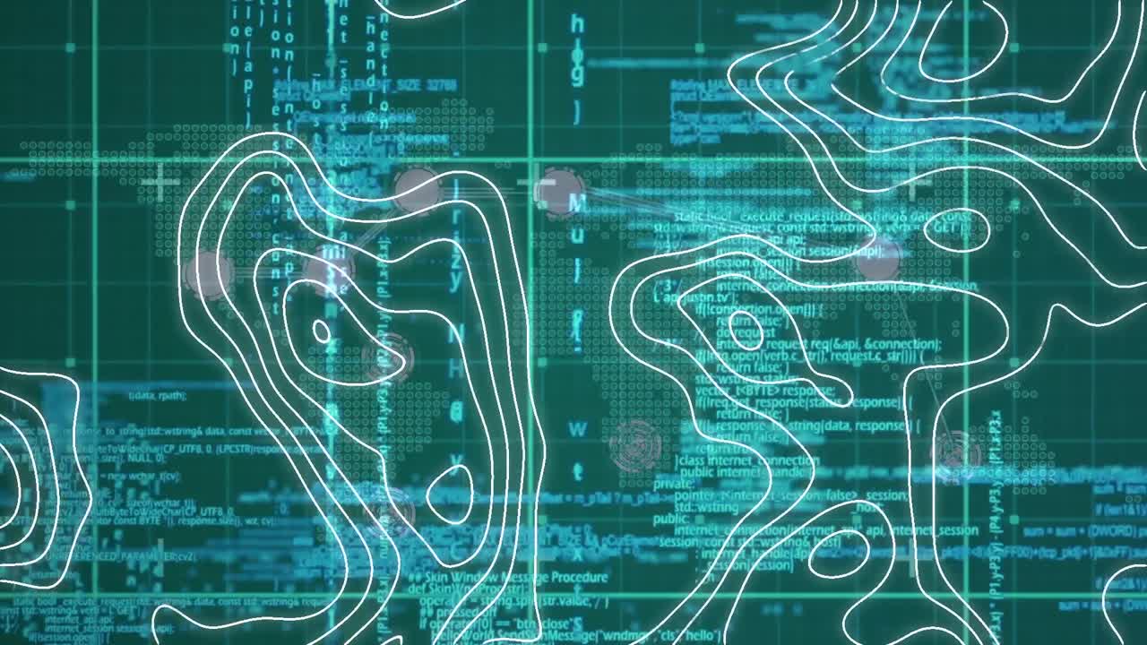 Animation of data processing with line map