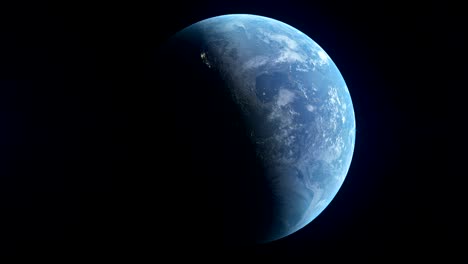 realistic planet earth rotating in deep space. seamless loop digital background.