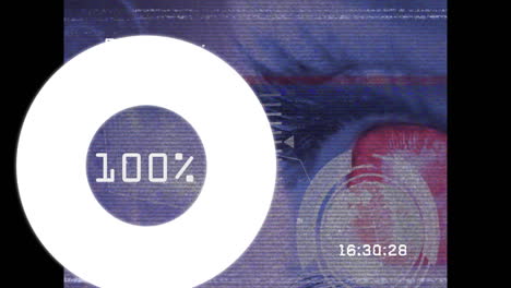 Animation of data processing over eye
