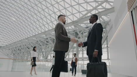 business meeting in modern building