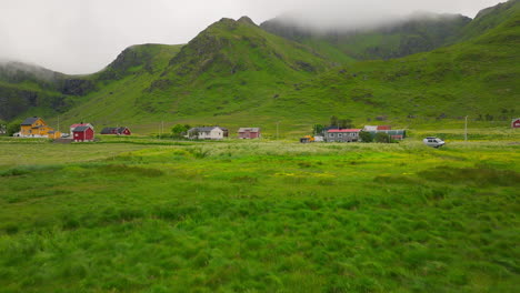 rural village in lofoten countryside