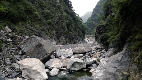 a serene riverbed valley with majestic rocks in taiwan taroko gorge national park