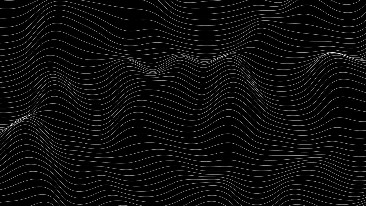 Trendy ultra thin striped loop animation with wave distortion lines. Abstract noise landscape. Procedural ripple background. 4k UHD.