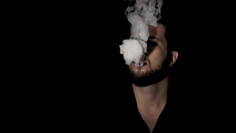 portrait of a smoking man, vape