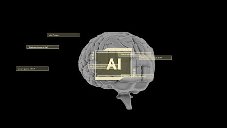 Animation-of-human-brain-and-ai-data-processing-over-black-background