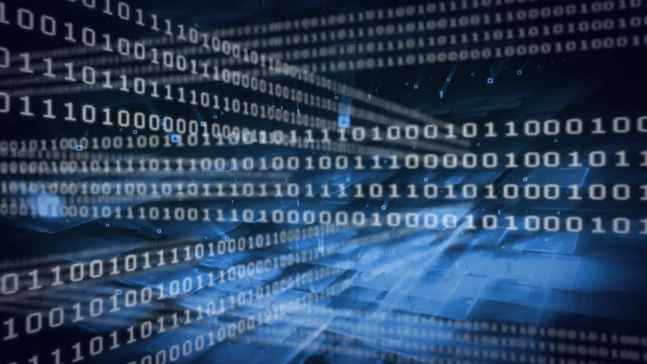 animación del procesamiento de datos a través de la computación de codificación binaria
