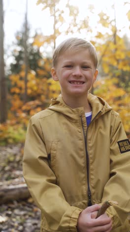 blond kid in the forest