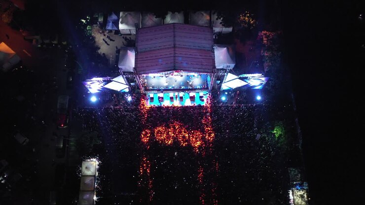 Large Crowd at a Night Outdoor Concert