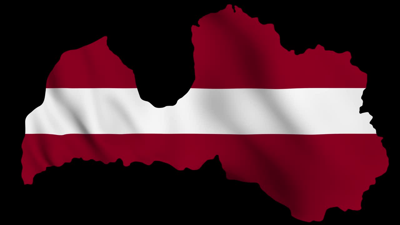 mapa de la bandera latva con canal alfa y bucle sin costuras