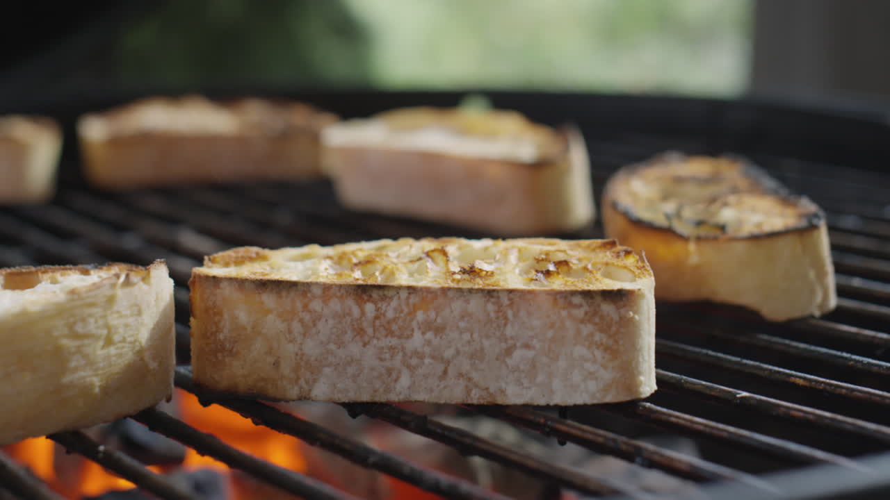 Grilling Bread on BBQ