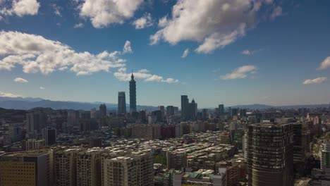 día soleado paisaje urbano de taipei centro de la ciudad panorama aéreo 4k timelapse taiwán
